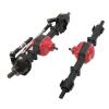 Dilwe Metal Front Rear Axle Set, RC Car Metal Front Rear Axle Set for MN D90 D91 99S FJ45 1/12 RC Car Upgrade Parts, Bridge Shaft Steering Cup Rod Complete Set RC Accessories(Black red) view 4