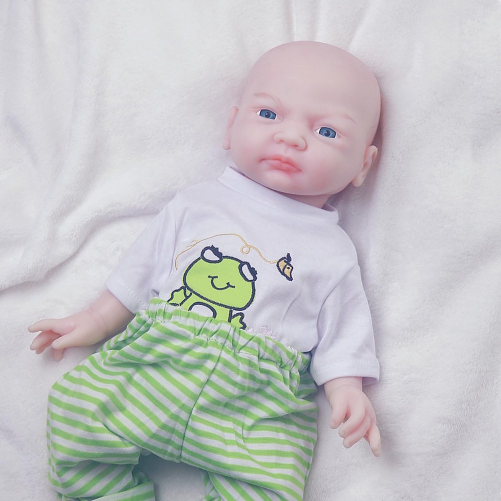 AISITE Full Silicone Baby Doll Girl 18 Inch Realistic Platinum Silicone Reborn Baby Doll for Christmas and Birthday Gift (18 inch Girl Painted A)