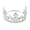 YOVECATHOU Royal King Crown Men Metal Prince Crowns Tiaras Full round For Birthday Prom Party Halloween Costume (Silver) view 3