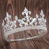 YOVECATHOU Royal King Crown Men Metal Prince Crowns Tiaras Full round For Birthday Prom Party Halloween Costume (Silver) view 4