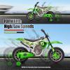 JOYLDIAS Kids Motorcycle Dirt Bike, 12V7AH Battery-Powered Ride On Motorcycle for Kids, Off-Road Street Bike w/Training Wheels, Music, Spring Suspension, High/Low Speeds, Green view 3