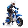 JOYLDIAS Kids Motorcycle, 12V7AH Ride On Motorcycle for Kids w/Training Wheels, Music, Spring Suspension, High/Low Speeds, Blue view 1