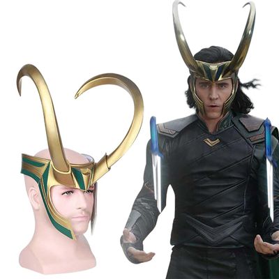 Cafele Superhero Horns Helmet Cosplay Badge Pin, 2021 TV Series Movie Thor Ragnarok Halloween Masquerade Costume Accessories