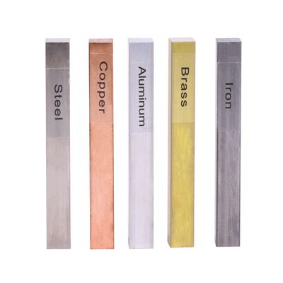 5Pcs Metal Block Set-Brass, Copper,Iron,Steel & Aluminum for Density Investigation,Specific Gravity,Collectible,Specific Heat Experiment