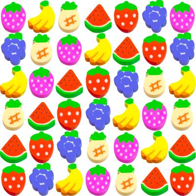 300 Pieces Mini Fruit Erasers Assortment Kids Fun Tiny Novelty Pencil Erasers Bulk for Classroom Gift Rewards Party Favor (Fruit)