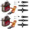 2 Pcs MG90S 9g Micro Servo Motor Metal Gear Micro Servos Replace SG90 for Smart RC Robot Helicopter Airplane Controls Car Boat Plane Vehicle Models view 1