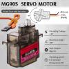 2 Pcs MG90S 9g Micro Servo Motor Metal Gear Micro Servos Replace SG90 for Smart RC Robot Helicopter Airplane Controls Car Boat Plane Vehicle Models view 3