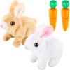 Civaner 2 Pcs Interactive Rabbit Toys Plush Stuffed Walking Bunny Toys with Sounds and Movements Hopping Robotic Easter Gift Present(Rabbit Style) view 1