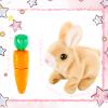 Civaner 2 Pcs Interactive Rabbit Toys Plush Stuffed Walking Bunny Toys with Sounds and Movements Hopping Robotic Easter Gift Present(Rabbit Style) view 2