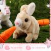 Civaner 2 Pcs Interactive Rabbit Toys Plush Stuffed Walking Bunny Toys with Sounds and Movements Hopping Robotic Easter Gift Present(Rabbit Style) view 4