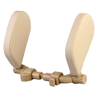 Car Neck Headrest Pillow Cushion Seat Support Head Restraint Seat Pillow Headrest Neck Travel Sleeping Cushion for Kids Adults (Beige)