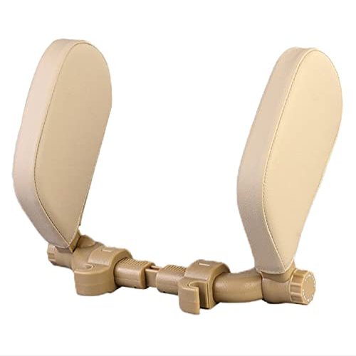 Car Neck Headrest Pillow Cushion Seat Support Head Restraint Seat Pillow Headrest Neck Travel Sleeping Cushion for Kids Adults (Beige)