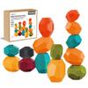 Tucimibo Jumbo Balancing Stones Toy Set, Polyhedral Plastic Stacking Rocks Educational Creative Preschool Arts Learning Sensory Building Blocks Puzzle Toy for Toddler view 1