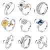 sailimue Anxiety Ring Fidget Ring for Women Men Spinner Fidget Rings for Anti Anxiety Adjustable Open CZ Flower Bead Stress Relieving Spinning Rotatable Rings 9 Pcs view 1
