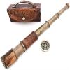 R S Enterprise Nautical Handheld Pirate Brass Telescope with Box/Case Sailor Home Decor Pirate Captain Boat Toy Gift (14 inch Dollond) Telescope view 1