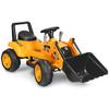 GLACER Kids Ride On Excavator, 6V Battery-Powered Tractor w/Digging Bucket, Foot Pedal, Horn, Construction Bulldozer Toy for Boys Girls 3 Years Old, Yellow view 1