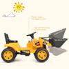 GLACER Kids Ride On Excavator, 6V Battery-Powered Tractor w/Digging Bucket, Foot Pedal, Horn, Construction Bulldozer Toy for Boys Girls 3 Years Old, Yellow view 3
