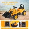 GLACER Kids Ride On Excavator, 6V Battery-Powered Tractor w/Digging Bucket, Foot Pedal, Horn, Construction Bulldozer Toy for Boys Girls 3 Years Old, Yellow view 4