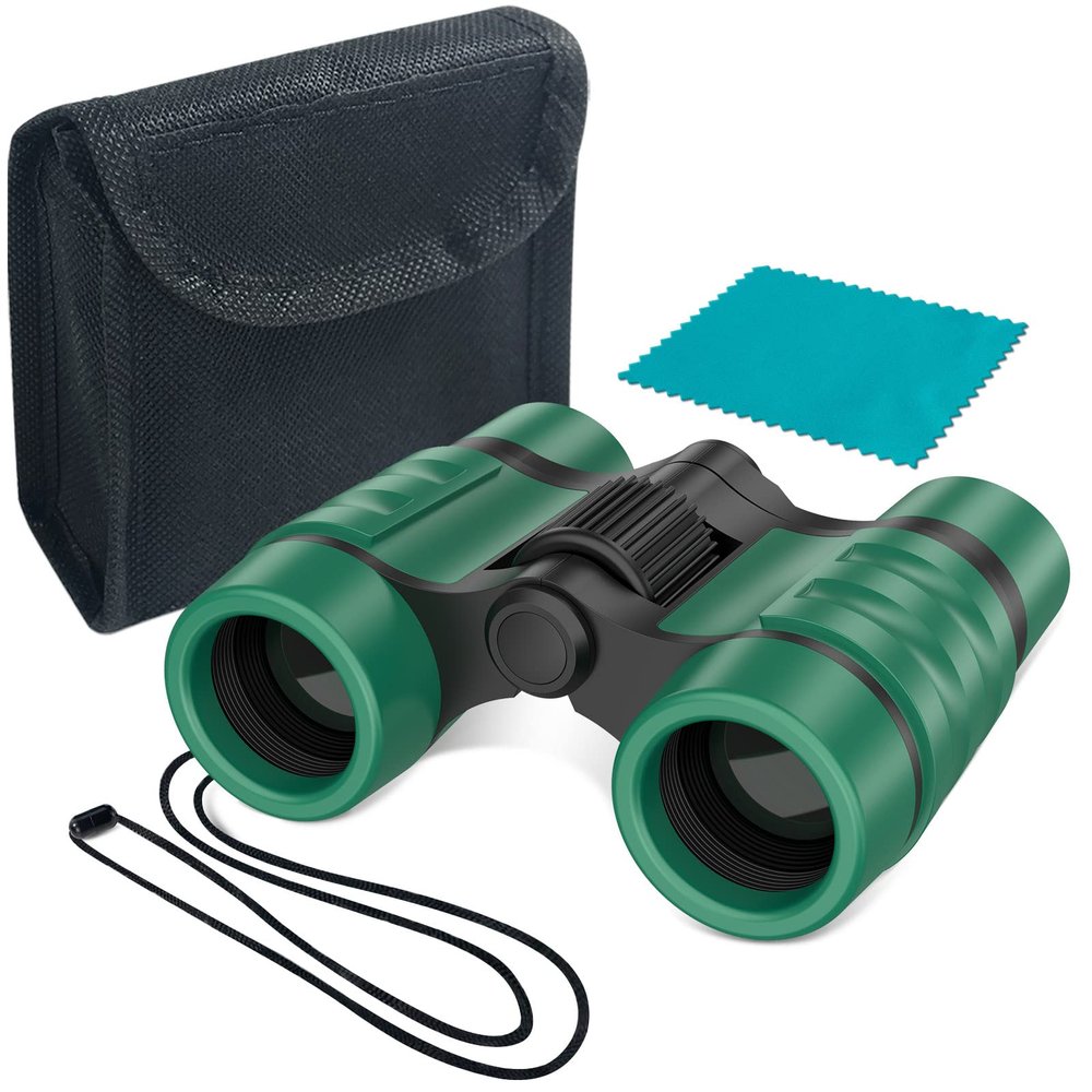 ESSENSON Binoculars for Kids Toys Gifts for Age 3-12 Years Old Boys Girls Kid Telescope Outdoor Toys for Sport and Outside Play Hiking, Bird Watching, Travel, Camping, Birthday Presents (Forest Green)