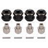 INJORA RC Hex Hub 12mm Brass Wheels Hex Hub Extension Black Hex Drive Adapter for 1/10 RC Crawler Axial SCX10 90046 D90 (12mm) view 1