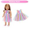 BARWA Doll Clothes and Accessories for 18 inch Dolls Mermaid Casual Tutu Dress, Outfits, Swimsuit, Underwear (J: 2 pcs Rainbow Tutu Dresses) view 2