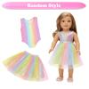 BARWA Doll Clothes and Accessories for 18 inch Dolls Mermaid Casual Tutu Dress, Outfits, Swimsuit, Underwear (J: 2 pcs Rainbow Tutu Dresses) view 3