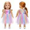 BARWA Doll Clothes and Accessories for 18 inch Dolls Mermaid Casual Tutu Dress, Outfits, Swimsuit, Underwear (J: 2 pcs Rainbow Tutu Dresses) view 4