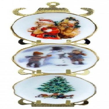 Melody Jane Dolls Houses Dollhouse Christmas Wall Plate Rack Ornament Reutter Porcelain Accessory 1:12