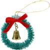 Melody Jane Dolls Houses Dollhouse Green Christmas Wreath with Ribbon & Bell Miniature Door Accessory view 1