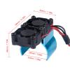 AllinRC Aluminum RC Motor Thermal Sensor Heat Sink with Twin Turbo High Speed Fans Sets for 540 550 Motors Traxxas Redcat HSP HPI Wltoys Himoto Tamiya (Blue) view 2