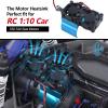 AllinRC Aluminum RC Motor Thermal Sensor Heat Sink with Twin Turbo High Speed Fans Sets for 540 550 Motors Traxxas Redcat HSP HPI Wltoys Himoto Tamiya (Blue) view 4