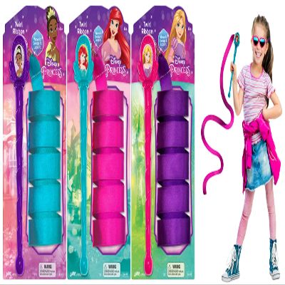 JA-RU Disney Princess Ribbon Dancer Wand for Kids (3 Ribbon Wands Assorted) Twirling Rainbow Streamers on a Stick. Ribbons for Dancing, Indoor Gymnastics Equipment for Kids. 7815-3