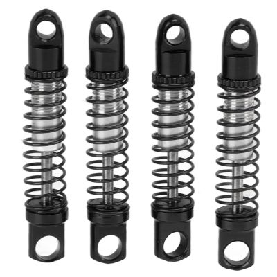 4Pcs RC Shock Absorber Metal Front Rear RC Car Spring Damper for D12 1/10 RC Car Upgrades Parts(black)