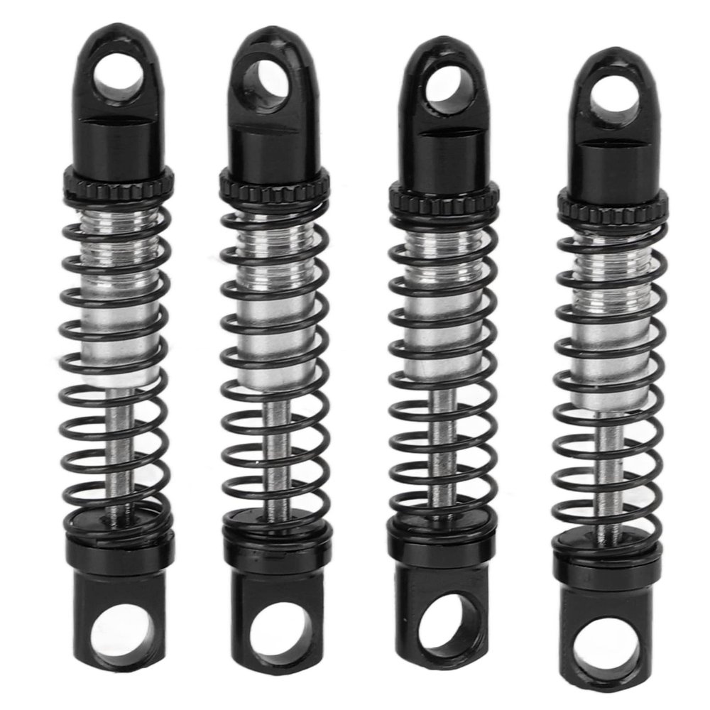 4Pcs RC Shock Absorber Metal Front Rear RC Car Spring Damper for D12 1/10 RC Car Upgrades Parts(black)