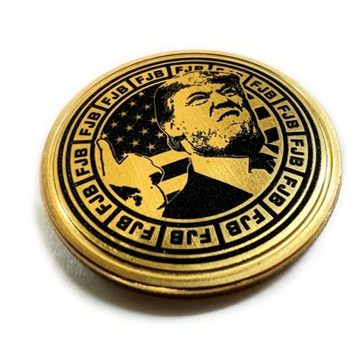 Lone Star Signs Lets Go Brandon Trump FJB 40mm Brass Coin - Laser Engraved, (23572)
