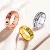 Fidget Anxiety Ring for Women | 3pcs Stainless Steel Spinner Rings Set Spinning Spinny Spin Band Stress Relief Item Ladies Keep Going Moon Stars Anti-Anxiety Jewelry Rose Gold Plated Silver Size 8 view 3