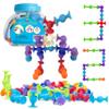 TOYARA 48 Piece Suction Cup Toys Construction Set, Silicone Building Blocks DIY Blocks - Sucker Toy are Fun Bath Toys, Fidget Toys for Toddlers 3-5 Old Boys and Girls view 1
