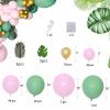 137 Pieces Balloon Arch Kit, Pink Sage Green Macaron Pink Retro Bean Green Balloon Garland Kit with Metallic Gold Olive Green Latex Balloons Set for Baby Shower Wedding Engagement Party Decorations view 2