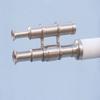 R S Enterprise Marine Nautical Floor Standing Brushed Nickel with White Leather Telescope view 4
