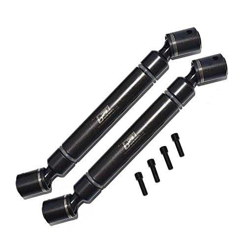 Carbon Steel Front + Rear CVD Drive Shaft For Axial 1/6 SCX6 Jeep JLU Wrangler AXI05000-6Pc Set Black