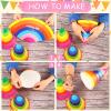 Geyoga 100 Pieces Rainbow Birthday Party Hats for Kids and Adults Colorful Paper Cone Hats Bulk Party Supplies view 3