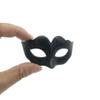 BLUE GARLIC Mini Masks Party Decoration, 20pcs Small Mardi Gras Masks Bulk Venetian for New Year Birthday Luxury Table Centerpieces (PureBlack-20pcs) view 3