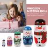 FOMIYES Nesting Dolls Christmas Russian Nesting Dolls Matryoshka Wood Stacking Nested Set 5Pcs Handmade Wooden Stacking Toys view 2