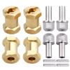 GoHobby RC Hex Hub 12mm Brass Wheels Hex Hubs Extension Hex Drive Adapter Spacers for 1/10 RC Crawler Axial SCX10 90046 D90, 4-Pack (18mm) view 1
