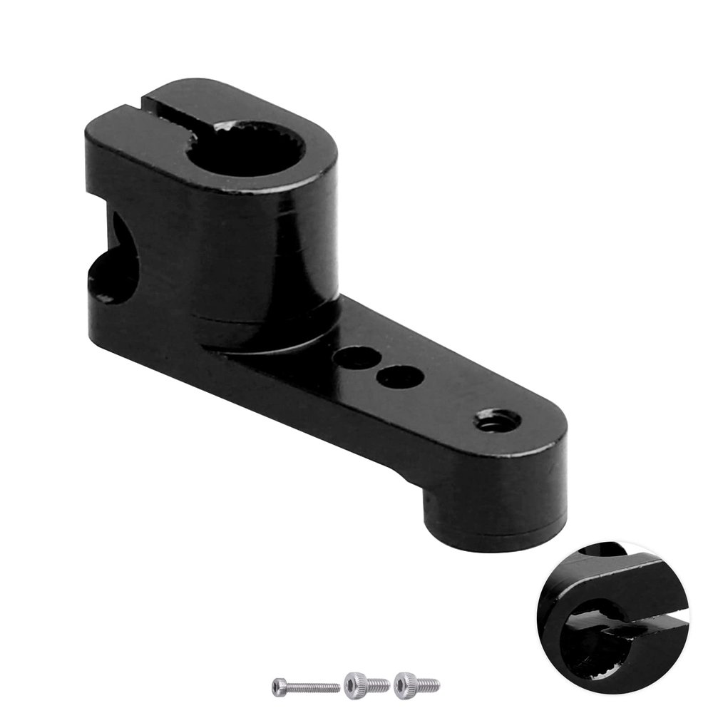 Aluminum Steering Servo Arm Servo Horn for Axial SCX24 Servo AS-1 AXI31619 (Black)