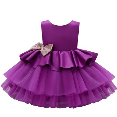 Cosplay Life Floral Dress for Girls and Young Adults Fashion Flower Waistline Kids Party Festival Dress Ages 2-6 Years Old (3 Years, Purple)