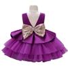 Cosplay Life Floral Dress for Girls and Young Adults Fashion Flower Waistline Kids Party Festival Dress Ages 2-6 Years Old (3 Years, Purple) view 2