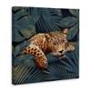 Stupell Industries Tropical Leopard Glitz Gem Safari Cat Jungle Plants, Designed by Ziwei Li Canvas Wall Art, 24 x 24, Orange view 3