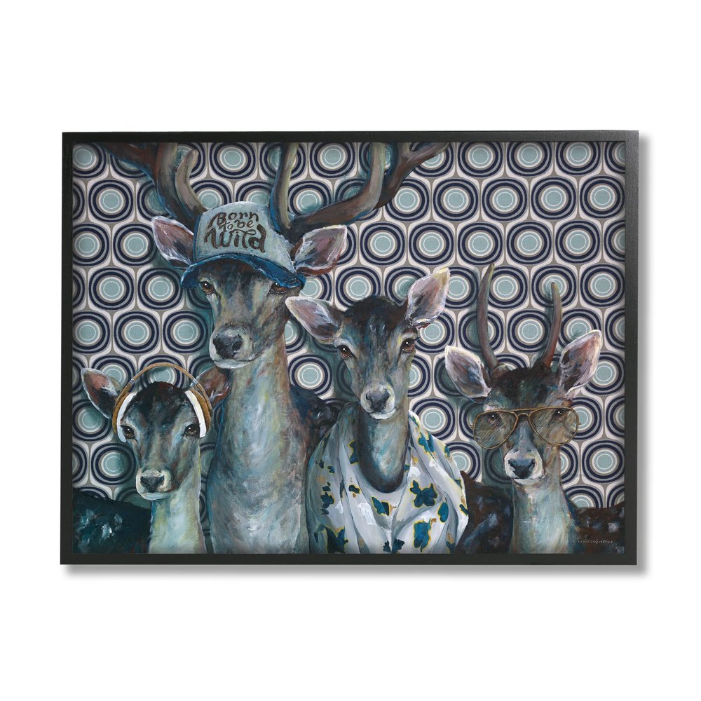 Stupell Industries Born to Be Wild Forest Animals Family Patterned
