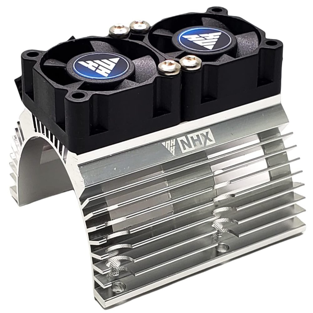NHX RC V2 Heatsink wTwin High Speed Tornado 28000RPM Cooling Fan 1/8 Motor Silvr, Silver